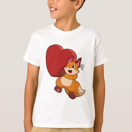 T-shirt Renard à l'amour avec le coeur (Devant)