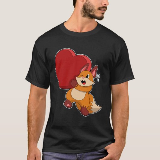 T-shirt Renard à l'amour avec le coeur (Devant)