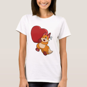 T-shirt Renard à l'amour avec le coeur