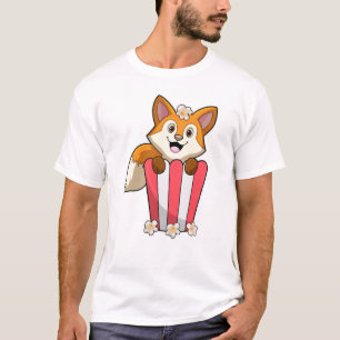 T-shirt Renard à manger avec Popcorn