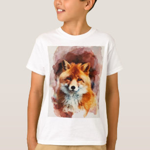 T-shirt renard aquarelle