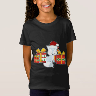 T-Shirt Renard arctique avec Santa Hat - Joli Noël Arctiqu