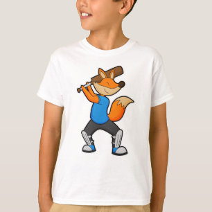 T-shirt Renard au cricket avec chauve-souris de cricket