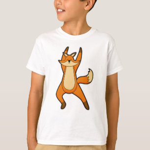 T-shirt Renard au Yoga Exercice d'étirement