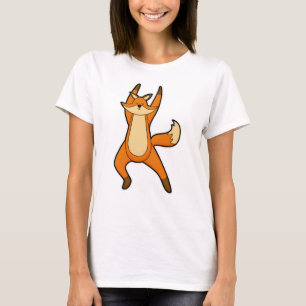 T-shirt Renard au Yoga Exercice d'étirement