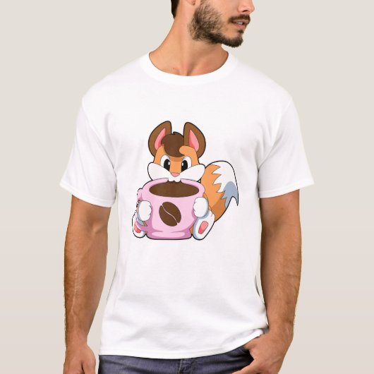 T-shirt Renard avec Coupe de café (Devant)