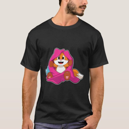 T-shirt Renard avec Coussin et couverture (Devant)