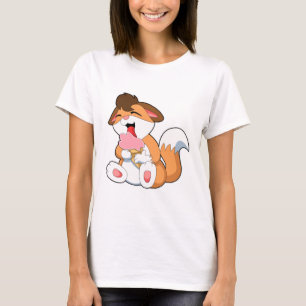 T-shirt Renard avec crème glacée fraise