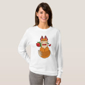 T-shirt Renard avec fleur Rose (Devant entier)