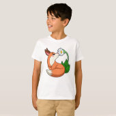 T-shirt Renard avec fleurs blanches (Devant entier)