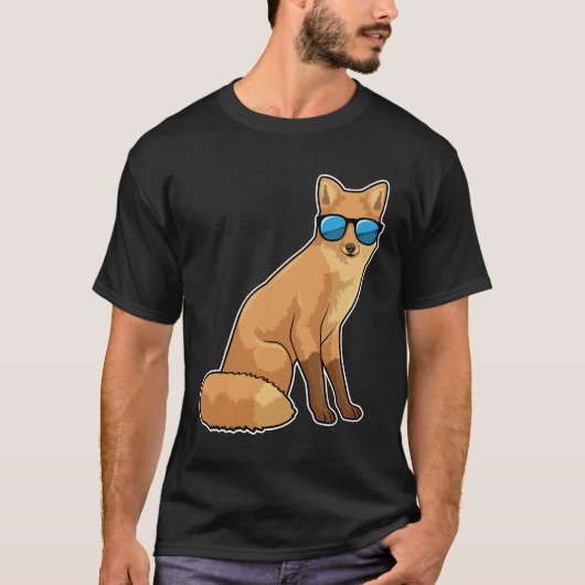 T-shirt Renard avec lunettes de soleil (Devant)