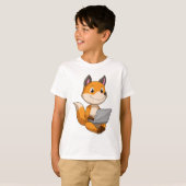 T-shirt Renard avec ordinateur portable (Devant entier)
