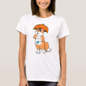 T-shirt Renard avec parapluie (Devant)