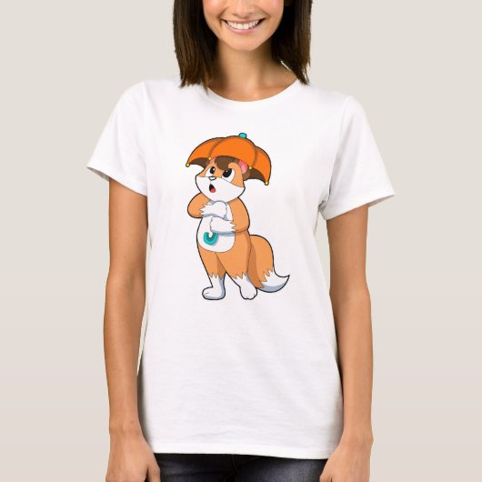 T-shirt Renard avec parapluie (Devant)