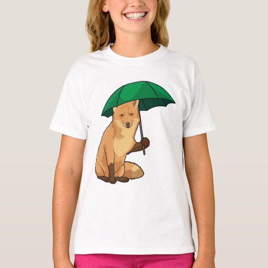 T-shirt Renard avec parapluie (Devant)