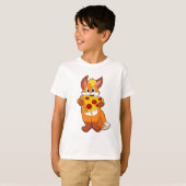 T-shirt Renard avec pizza (Devant entier)