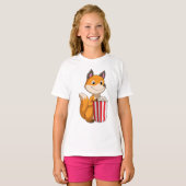 T-shirt Renard avec Popcorn (Devant entier)