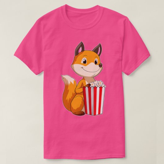 T-shirt Renard avec Popcorn (Design devant)
