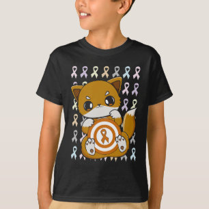 T-shirt Renard Avec Ruban Orange Pour Sensibiliser À La Le