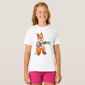 T-shirt Renard avec serviette et brosse (Devant entier)