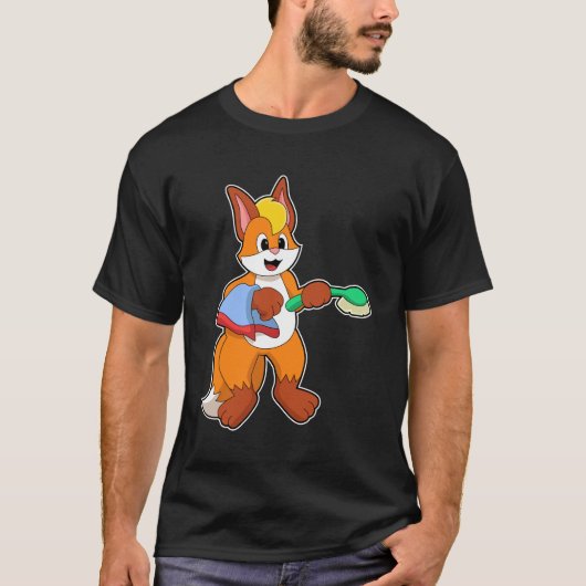 T-shirt Renard avec serviette et brosse (Devant)