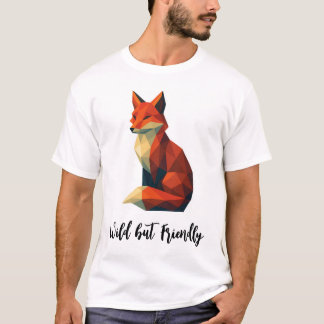 T-Shirt Renard avec titre : Sauvage mais Amical