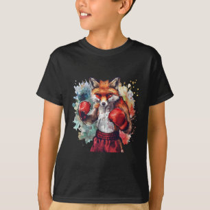T-shirt Renard Boxeur Avec Gants De Boxe Kickboxing Drôle