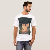 T-shirt Renard céleste d'Anime dans une forêt de Starlit (Devant entier)