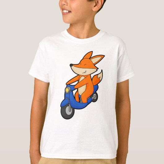 T-shirt Renard comme Biker avec Scooter (Devant)