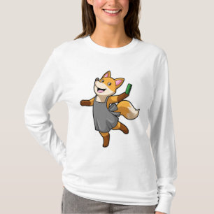 T-shirt Renard comme coiffeur avec ciseaux
