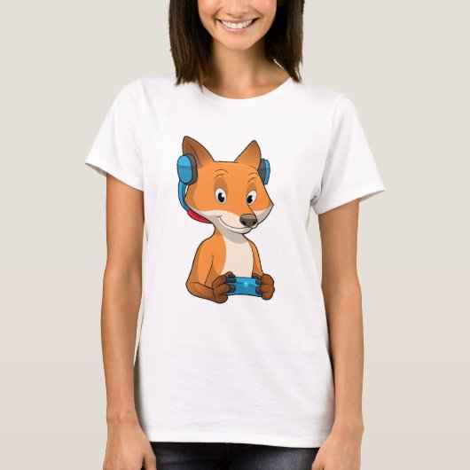 T-shirt Renard comme joueur avec Joystick (Devant)