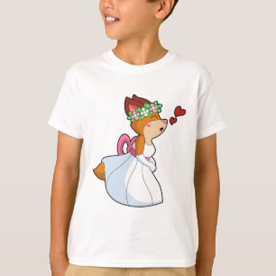 T-shirt Renard comme mariée avec robe Mariage & Flower wre