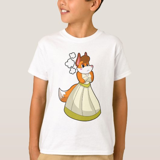 T-shirt Renard comme mariée avec une robe de mariée.PNG (Devant)