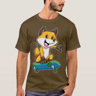 T-shirt Renard comme patineur avec skateboard