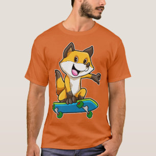 T-shirt Renard comme patineur avec skateboard