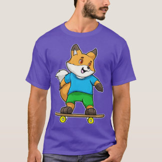 T-shirt Renard comme Patineur avec Skateboard 2