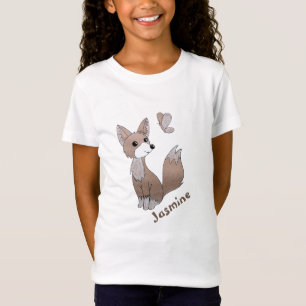 T-Shirt Renard cuté personnalisé avec nom