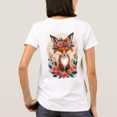 T-shirt Renard de Boho Whimsical avec forêt de Couronne Fl (Dos)