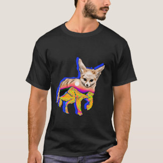 T-shirt Renard du désert au coucher de soleil blanc