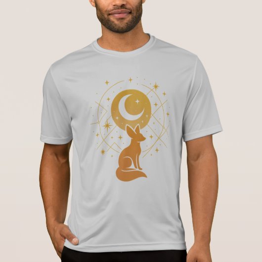 T-shirt Renard du désert céleste - Lune et étoiles Cosmiqu (Devant)