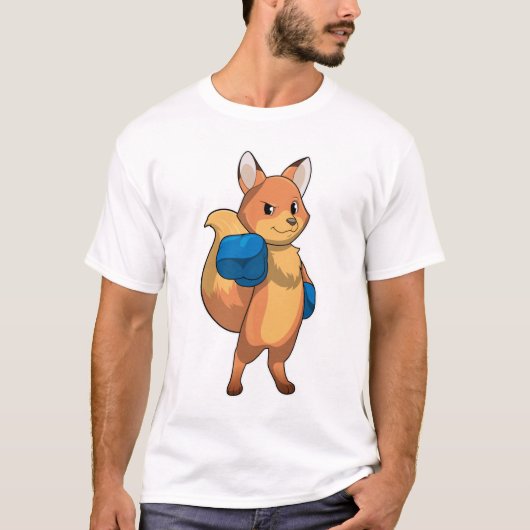 T-shirt Renard en boîte avec gants de boxe (Devant)