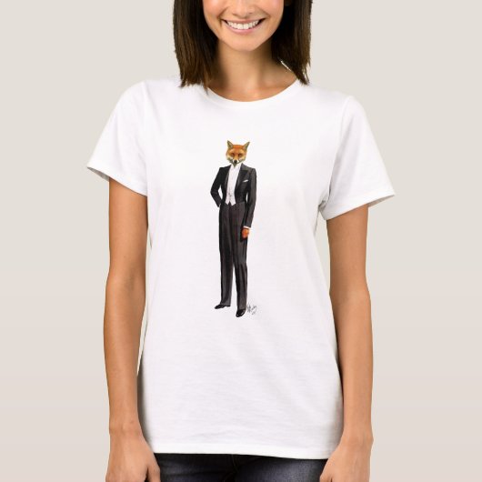 T-shirt Renard En Costume De Soirée Complet (Devant)