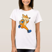 T-shirt Renard en course avec sac à dos (Devant)