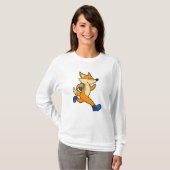 T-shirt Renard en course avec sac à dos (Devant entier)