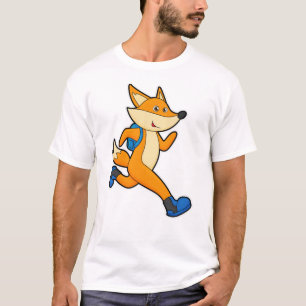 T-shirt Renard en course avec sac à dos