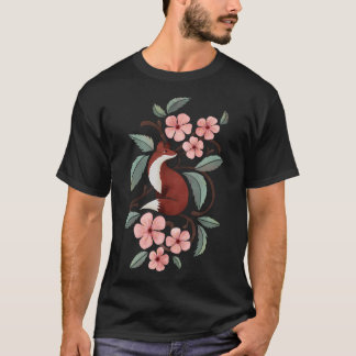 T-shirt Renard en fleurs de cerisiers