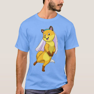 T-shirt Renard en mariée avec Voile 2