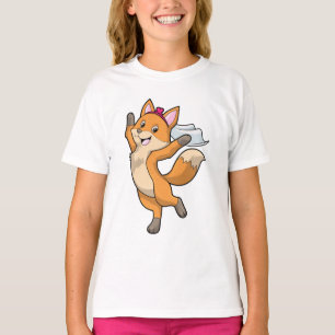 T-shirt Renard en mariée avec voile et cœur