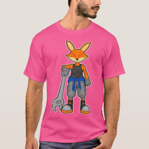 T-shirt Renard en mécanicien avec clé anglaise