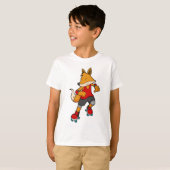 T-shirt Renard en patinage avec roulettes (Devant entier)